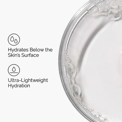 Image 1 - A clear liquid with bubbles is visible on the right, while the left side features two icons and text: Hydrates Below the Skins Surface, and Ultra-Lightweight Hydration. Image 2 - A close-up of a persons face with light skin, freckles, red hair, a green eye with mascara, and light pink nails touching their cheek, with text Softens, Plumps, Hydrates. Image 3 - A dropper dispenses clear liquid, illustrating Key ingredients in Marine Hyaluronics: Pseudoalteromonas Exopolysaccharides, described as marine bacteria-derived hydrators, and Pseudoalteromonas Ferment Extract, described as a marine bacteria-derived ingredient for a smoother appearance. Image 4 - The image displays a three-step skincare regimen titled A regimen for dehydrated skin, featuring products from The Ordinary: first, a Squalane Cleanser tube for PREP which Cleanses skin and removes makeup; second, a Marine Hyaluronics dropper bottle for TREAT which Hydrates skin with a lightweight texture; and third, a Natural Moisturizing Factors + PhytoCeramides tube for SEAL which is a Rich, nourishing moisturizer to strengthen the skin barrier.