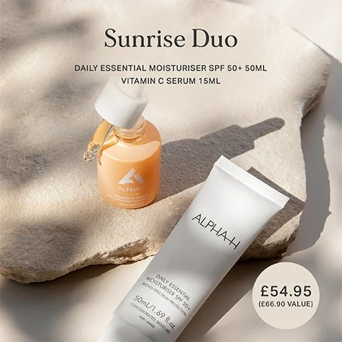 Sunrise Duo, Daily Essential Moisturiser SPF 50+ 50ml and Vitamin C Serum 15ml