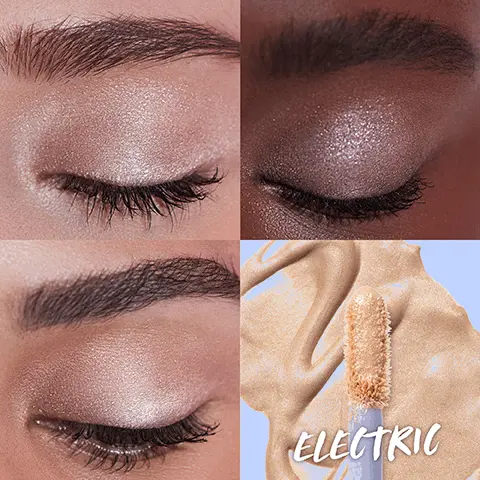 Image 1-6, shades shown on different skin tones that include electric, blaze, smolder,fiery, simmer, heat. Image 7, neutrals but hotte dimensional shades with a little extra something, the only neutrals you'll ever need- collect them all, soft difussed color that literally goes with everything. Image 8, dreamy gel watercolor infused with liquid skincare moisturiser and helps gel on glide on she butter and jojoba oil, smooths and locks color in place, brightens and tones orange floer water clean and vegan. Image 9, how to use- 1 swipe on one eye at a time, 2 wait 5-10 sec and 3 tap, tap tap with your finger or an eyehadow brush to blend. Image 10,loose easy undone look. Image 11, smoulder formerly copper halo, fiery formerly element, electric, simmer, blaze formerly globe and heat