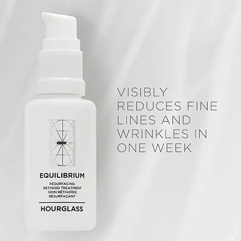 Image 1, Visibly reduces fine lines and wrinkles in one week. Image 2, night- Cleanse- equilibrium rebalancing cream cleanser. Prep- equilibrium restoring essence. Treat equilibrium resurfacing retinoid treatment. Hydrate - equilibrium biomimetic skin active serum. Image 3, Day - Cleanse- equilibrium rebalancing cream cleanser. Prep- equilibrium restoring essence. Treat equilibrium resurfacing retinoid treatment. Hydrate - equilibrium day fluid sunscreen broad spectrum SPF 30.