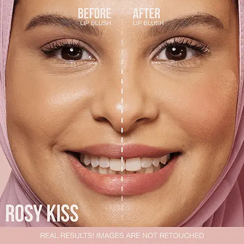 Image 1, BEFORE AFTER LIP BLUSH LIP BLUSH REAL RESULTS! IMAGES ARE NOT RETOUCHED Image 2, easy to apply, transfer proof and buildable formula Image 3, STEP 1: BEFORE LIP BLUSH STEP 2: LINE LIPS STEP 3: FILL LIPS STEP 4: AFTER LIP BLUSH