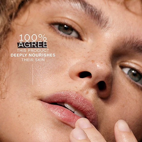 Image 1, 100% agree this product deeply nourishes their skin. image 2, how to use = warm a dab between fingers and apply anywhere to hydrate, soften and rescue skin from dryness. image 3, botanical oil blend for deep hydration. hyaluroset complex = clinically proven to protect the skin barrier. rosehip oil = soften, smooth and reduce the signs of aging. jojoba oil = deeply hydrate and restore skin. marula oil = nourish, boost cell renewal and improve elasticity. image 4, your on the go secret weapon.