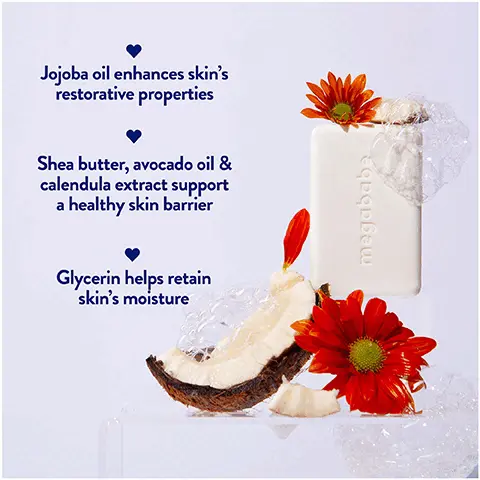 Image 1, Jojoba oil enhances skin's restorative properties Shea butter, avocado oil & calendula extract support a healthy skin barrier Glycerin helps retain skin's moisture megababe Image 2, No synthetic fragrance No dyes No parabens No phthalates No sulfates