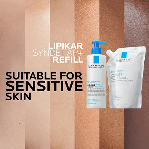 Image 1, LIPIKAR SYNDET AP+ REFILL SUITABLE FOR SENSITIVE UPIKAR SYNDET SKIN LAROCHE-POSAY PARAP Image 2, 24H HYDRATION ULTRA-GENTLE WASH Image 3, NEW REFILL PACK -73% PLASTIC* *vs. 400ml bottle Image 4, REFILL YOUR LIPIKAR SYNDET AP+ BOTTLE 1. 2. 3. 400ML 400ML 73% LESS PLASTIC* 400ML 400ML *VS 400ML LIPIKAR SYNDET BOTTLE