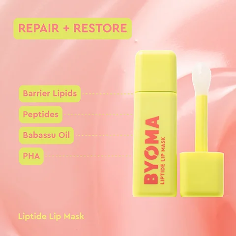 Image 1, REPAIR + RESTORE Barrier Lipids Peptides Babassu Oil PHA Liptide Lip Mask BYOMA LIPTIDE LIP MASK