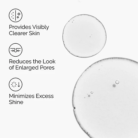 Image 1 - The image displays three black icons with descriptions on a white background, alongside two large, clear liquid drops; the text reads: Provides Visibly Clearer Skin, Reduces the Look of Enlarged Pores, Minimizes Excess Shine. Image 2 - A close-up of a persons dewy face with a hand touching their cheek, alongside three white banners stating: Minimizes Shine, Smooths Texture, and Reduces Pore Appearance. Image 3 - Two clear liquid drops are visible on a white background beside the text 7 Skin-Clearing Technologies: Lactococcus Ferment Lysate A post-biotic which works to help support the skin barrier. Sarcosine An amino acid derivative to reduce the appearance of oiliness. L-Carnitine Reduces the appearance of surface shine. Adenosine Smooths skin texture and minimizes pore appearance. NAG An amino sugar that exfoliates to target pore congestion. Promotes a smoother and more even skin tone and texture. Ectoin An amino acid derivative that protects the skin barrier against water loss. Polylysine Helps balance excess oil. Image 4 - A regimen for signs of congestion. The image features three The Ordinary skincare products, arranged horizontally on a white background: a white tube on the left, an amber dropper bottle in the center, and a gray tube on the right; the white tube is labeled The Ordinary. Glucoside Foaming Cleanser Gentle, Foaming Facial Cleanser Nettoyant Moussant au Glucoside Un Nettoyant Moussant et Doux pour le Visage Clinical Formulations with Integrity. Formulations Cliniques Empreintes dIntégrité.; the amber bottle is labeled The Ordinary. Balancing & Clarifying Serum With Multiple Technologies Formulated for Blemish-Prone Skin Sérum Équilibrant & Purifiant Contenu de Multiples Technologies Formulées pour les Peaux sujettes aux Imperfections Clinical Formulations with Integrity. Formulations Cliniques Empreintes dIntégrité. UV Protected Recyclable; the gray tube is labeled The Ordinary. Natural Moisturizing Factors + Beta Glucan Light Surface Hydration Formula Facteurs Naturels dHydratation + Beta-Glucane Formule dHydratation Légère Clinical Formulations with Integrity. Formulations Cliniques Empreintes dIntégrité.; below these products, additional text describes the regimen steps: PREP ●○○ Glucoside Foaming Cleanser Cleanses skin and improves skin clarity.; TREAT ●●○ Balancing & Clarifying Serum Reduce the look of pores, excess oil, and uneven skin texture.; SEAL ●●● Natural Moisturizing Factors + Beta Glucan Lightweight gel moisturizer to support surface hydration.