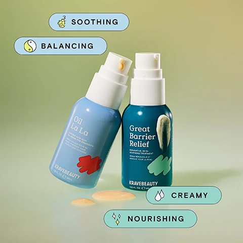 Image 1, soothing, balancing, creamy and nourishing. image 2, how to use. step 1 = cleanser daily. step 2 = exfoliator 2-3 times a week. step 3 = serum daily serum or weekly treatment. step 4 = moisturiser daily. image 3, recyclability. PP 5 cap = medium recyclability. mixed material 7 pump = low recyclability. PET 1 bottle = high recyclability. PET 1 shrink wrap label = not recyclable silicone insert = not recyclable. recycled content = 100% PCR bottle.
