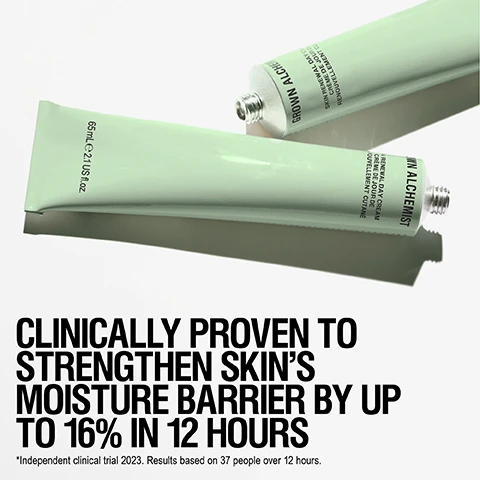 Image 1, clinically proven to strengthen skin's moisture barrier by up to 16% in 12 hours. independent clinical trial 2023. results based on 37 people over 12 hours. image 2, active ingredients. glycerin = plumps dehydration lines and long lasting hydration. echinacea = soothes, hydrates and defends skin from environmental pollution. reishi mushroom = defends skin against free radical damage. moringa peptides = purifies and protects. niacinamide (vitamin B3) = multi tasking ingredient with many benefits, including improving skin barrier function. image 3, helps strengthen moisture barrier. long lasting hydration. helps prevent first signs of ageing. supports skin's ability to self defend. image 4, 97% agreed skin feels hydrated. 93% agreed supports moisture barrier. 93% agreed skin looks healthy. independent user trial 2022. results based on 103 women over 4 weeks. image 5, customer review = my skin was bouncy and glassy for two days. image 6, how to use = apply every morning to cleansed, dry skin. image 7, non greasy, luxurious cream.