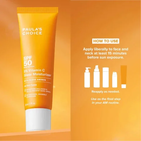 how to use = apply liberally to face and neck at least 15 minutes before sun exposure. reapply as needed. use as the final step in your AM routine