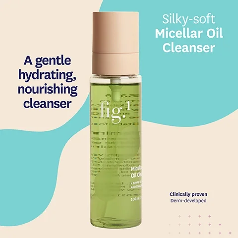 Silky-soft Micellar Oil Cleanser. A gentle hydrating, nourishing cleanser. Clinically proven Derm-developed.