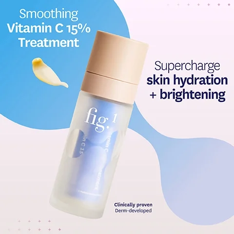 Smoothing Vitamin C15% Treatment. Supercharge skin hydration + brightening. Clinically proven Derm-developed.