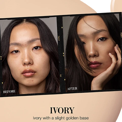 Image 1, before and after. image 2, suncoverup, 13 shades shown on 13 different skin tones. super tint SPF 50 - silicone free daily tinted moisturiser. in 13 silky, flexible shades. image 3, RMS shade guide. alabaster = uncoverup and revolve foundation shades 000-00. ivory uncoverup and revolve foundation shades 11-11/5. cameo = uncoverup and revolve foundation shades 22. buff = uncoverup and revolve foundation shades 22.5. sand = uncoverup and revolve foundation shades 33. tan = uncoverup and revolve foundation shades 33.5. honey = uncoverup and revolve foundation shades 44. tawny = uncoverup and revolve foundation shades 44-55. caramel = uncoverup and revolve foundation shades 55. spice = uncoverup and revolve foundation shades 66-77. toffee = uncoverup and revolve foundation shades 77-88. mahogany = uncoverup and revolve foundation shades 99. mocha = uncoverup and revolve foundation shades 111-122. image 4, skin loving clean ingredients. glow plex a complex of niacinamide and natural peptifes including quinoa seed extrat and pea extract that boosts, radiance, smooths, firms and brightens skin tone. RMS adaptogenic herbal blend = a proprietary blend of 9 adaptogenic herbs that helps to balance, hydrate, soothe and soften the skin. vegetable squanale = a moisture rich, plant based emollient that hydrates skin and balances oil production while improving skin elasticity. non nano zinc oxide = mineral SPF that physically protects skin from the sun's harmful rays. bisabolol = natural soothing agent extracted from chamomile, known for its skin calming properties. image 5, suncoverup super tint SPF 50 - superior hydration, illumination and protection with mineral SPF 50. theirs = chemical SPF, no blue light protection, thick and heavy coverage, dehydrating, no skincare benefits, leaves a white cast, irritates skin. ours = non nano zinc oxide SPF 50, blue light protection, light, dewy coverage, 24 hours of hydration, 94% skincare infused formula, 13 sheer flexible shades, dermatologist tested and hypoallergenic. image 6, clean coverage and powerful protection. provides 24 hours of hydration. suitable for sensitive skin. dermatologist tested. hypoallergenic. based on a clinical measurement study with 28 individuals. based on a clinical measurement study with 50 individuals.