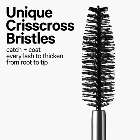Image 1, Unique Crisscross Bristles catch + coat every lash to thicken from root to tip Image 2-4, BEFORE AFTER BEFORE AFTER Image 5, Intense Black Pigments Non-coal-derived + Clean 100% Vegan Vegan "beeswax" prevents fallout MAKEUP Conditioning Formula Lashes feel soft, never stiff Image 6, BEFORE KUSH ONE COAT MULTIPLE COATS