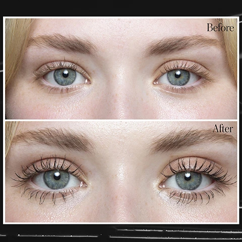 Image 1 - A side-by-side comparison of a persons eyes: the top image labeled Before shows natural lashes, while the bottom image labeled After displays enhanced, longer lashes.
Image 2 - A series of makeup swatches arranged in horizontal lines, with labels on the right indicating Living Luminizer, Master Radiance Base Rich in Radiance, Lip2Cheek Demure, Buriti Bronzer, and Straight Up Volumizing Peptide Mascara.
Image 3 - An arrangement of beauty products including four deluxe mini jars labeled Master Radiance Base, Lip2Cheek, Living Luminizer, and Buriti Bronzer, alongside a full-size tube of Straight Up Volumizing Peptide Mascara from RMS Beauty, with the text full size highlighted.
Image 4 - A swatch image featuring four distinct colors of cosmetic products: a shimmering bronze, a soft pink, a warm reddish-brown, and a deep black, with descriptions of their ingredients and benefits, including Organic Jojoba Oil, Wildcrafted Buriti Oil, Pro Peptide, and Meadowfoam Seed Oil.