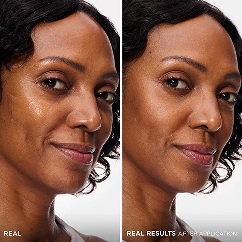 Image 1 - A side-by-side comparison of a womans face, on the left her skin has unblended makeup product and is labeled REAL, and on the right her skin appears smoother and more even and is labeled REAL RESULTS AFTER APPLICATION. Image 2 - A side-by-side comparison of a smiling womans face, with the left side showing her skin with freckles and a makeup brush applying foundation, and the right side showing her skin smoother and more even-toned after application, with the text REAL on the left and REAL RESULTS AFTER APPLICATION on the right. Image 3 - A close-up of a flat makeup brush with brown and white bristles, coated in beige liquid foundation, displayed on a beige background with text that reads: THE SPATULA BRUSH IS DESIGNED TO: Create a Natural, Skin-Like Finish, Evenly Swipe on Foundation, Pair Perfectly with CC+ Cream to Help Smooth Over Fine Lines and Wrinkles. Image 4 - Close-up of two makeup brushes with white handles and dense, two-toned brown and beige bristles, next to text reading Short, Soft Brush Fibers, Quick & Easy Application, and Ergonomic Design. Image 5 - A smiling person with freckles and a septum piercing applies a liquid foundation to their cheek with a flat brush, with text that reads SMOOTH COVERAGE, EVEN APPLICATION. Image 6 - Image showing swatches of makeup foundation in various skin tones, from dark brown to light beige, with text that reads COVERAGE Sheer to Medium, BEST FOR All-Over Coverage & Precision Contouring, USE WITH Liquid & Cream Foundations. Image 7 - An image displays a comparison chart titled WHICH foundation brush IS RIGHT FOR YOU?, showing two makeup brushes; the first is the it Smoothing Spatula Brush No. 10 with 10. on its handle, described as offering a Light & Even FINISH, Sheer to Medium COVERAGE, and Smooths & Evens BENEFIT; the second is the Complexion Perfection Brush No. 7, also labeled ALL-OVER HEAVENLY LUXE COMPLEXION PERFECTION No 7 CONCEAL, described as providing an Airbrushed, Blurred Effect FINISH, Full COVERAGE, and Targets Imperfections BENEFIT. Image 8 - A womans face is split vertically, showing sheer to medium coverage on the left with a flat makeup brush and full coverage on the right with a fluffy makeup brush, with text that reads sheer to medium COVERAGE, smoothing spatula BRUSH NO. 10 & CC+ CREAM, full COVERAGE, and complexion perfection BRUSH NO. 7 & CC+ CREAM. Image 9 - A tube of It Cosmetics CC+ cream and a flat-top brush with a foundation swatch are displayed on a reflective white surface, with text reading pairs perfectly WITH CC+ CREAM FOR CUSTOMISABLE COVERAGE and on the product it YOUR SKIN BUT BETTER CC+ Color Correcting Full Coverage Cream Hydrating and Anti-Aging Concealer SPF/FPS UVB 50+ UVA PA++ and 10 on the brush. Image 10 - A woman applies a dark contour product to her cheekbone with a flat makeup brush, with text on the image reading IT TIP Use at an angle for your most precise contour.