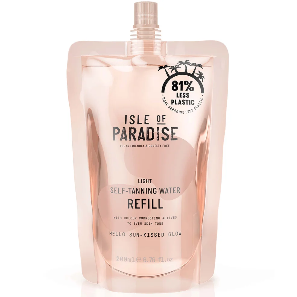 Isle of Paradise Self-Tanning Water Refill Pouch Light 200ml Image 1