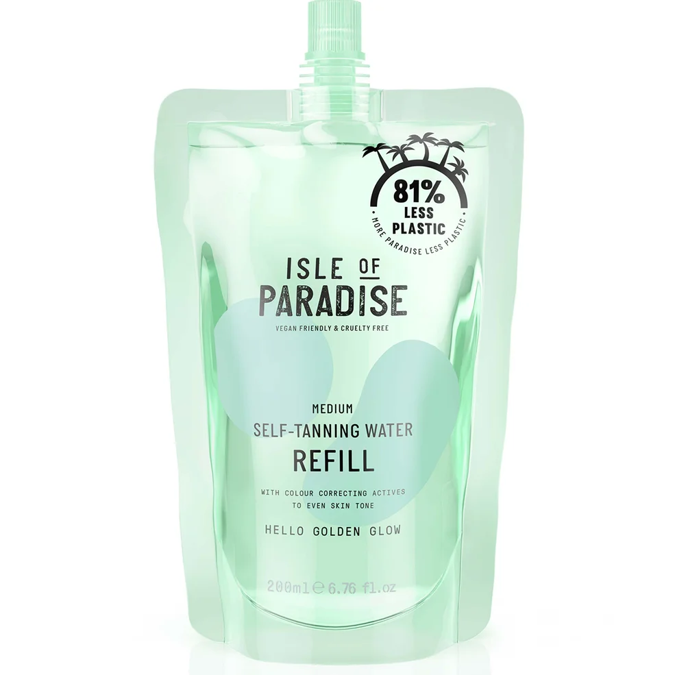 Isle of Paradise Self-Tanning Water Refill Pouch Medium 200ml Image 1