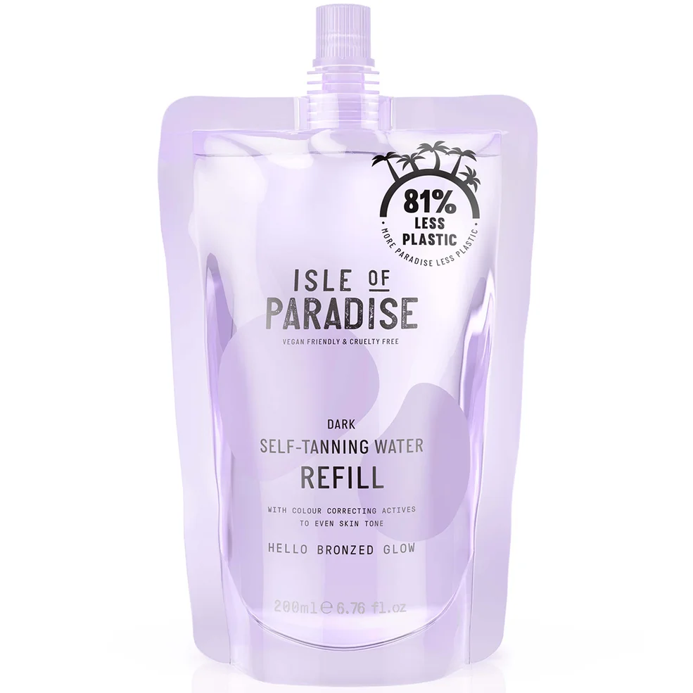 Isle of Paradise Self-Tanning Water Refill Pouch Dark 200ml Image 1