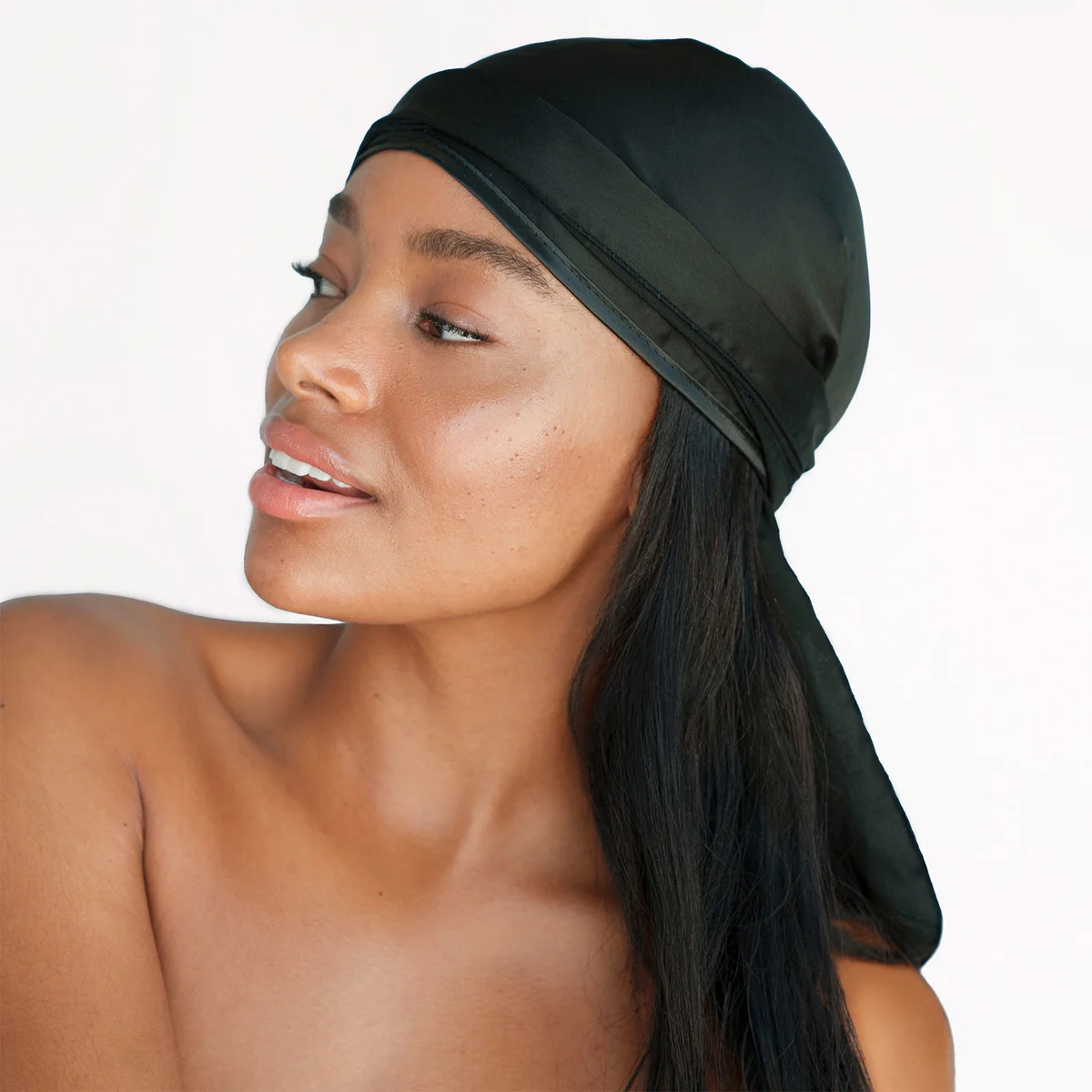 Kitsch Satin Sleep Cap Black Cult Beauty - Main Image