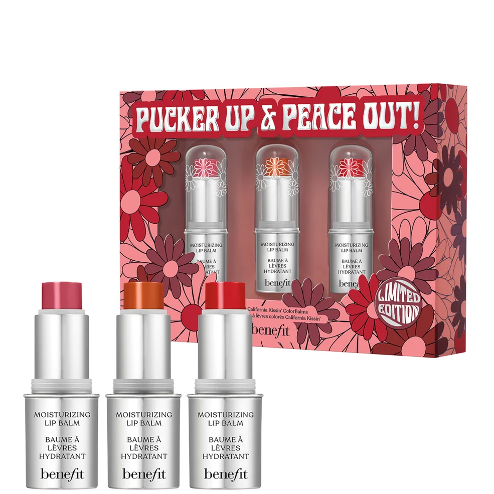 benefit Pucker Up and Peace Out Moisturising Lip Balm Trio Image 1