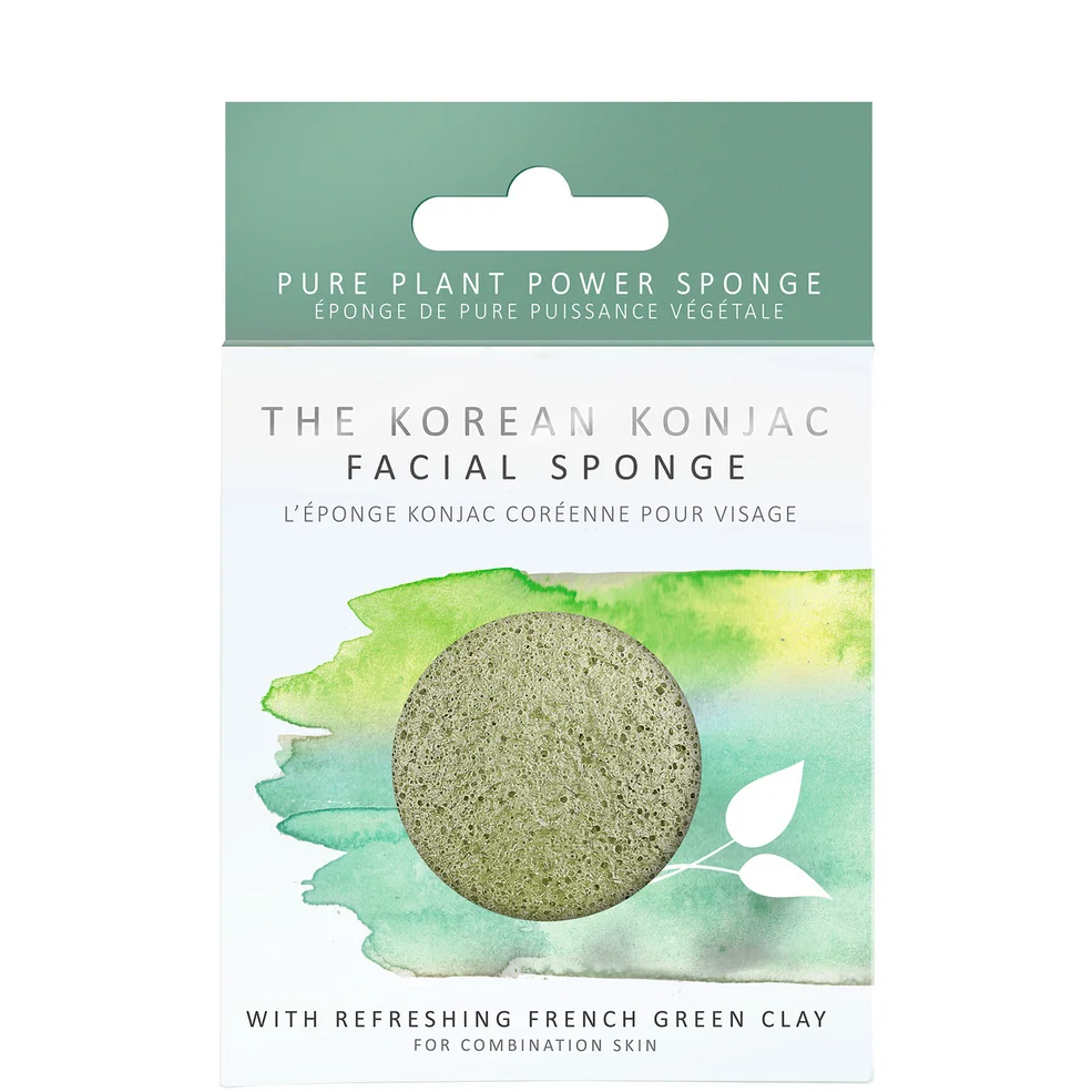 The Konjac Sponge Company Pure Konjac Puff Sponge with French Green Clay Image 1