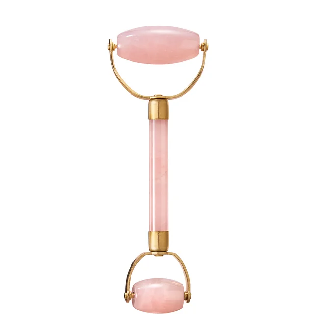 White Lotus A Grade Rose Quartz Facial Roller (Double)