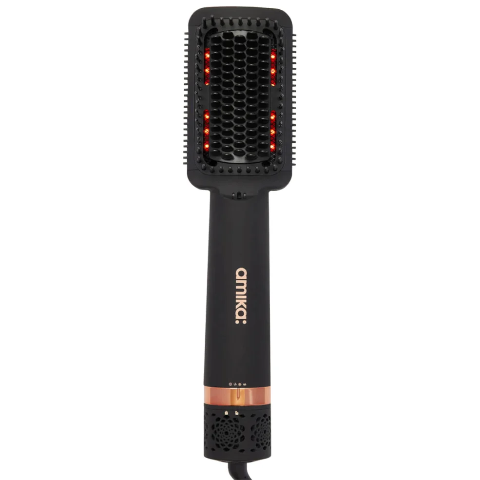 amika Double Agent 2-in-1 Straightening Blow Dry Brush Image 1
