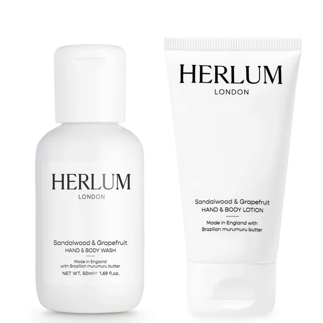 Herlum Hand and Body Wash and Lotion Duo - Sandalwood and Grapefruit 50ml