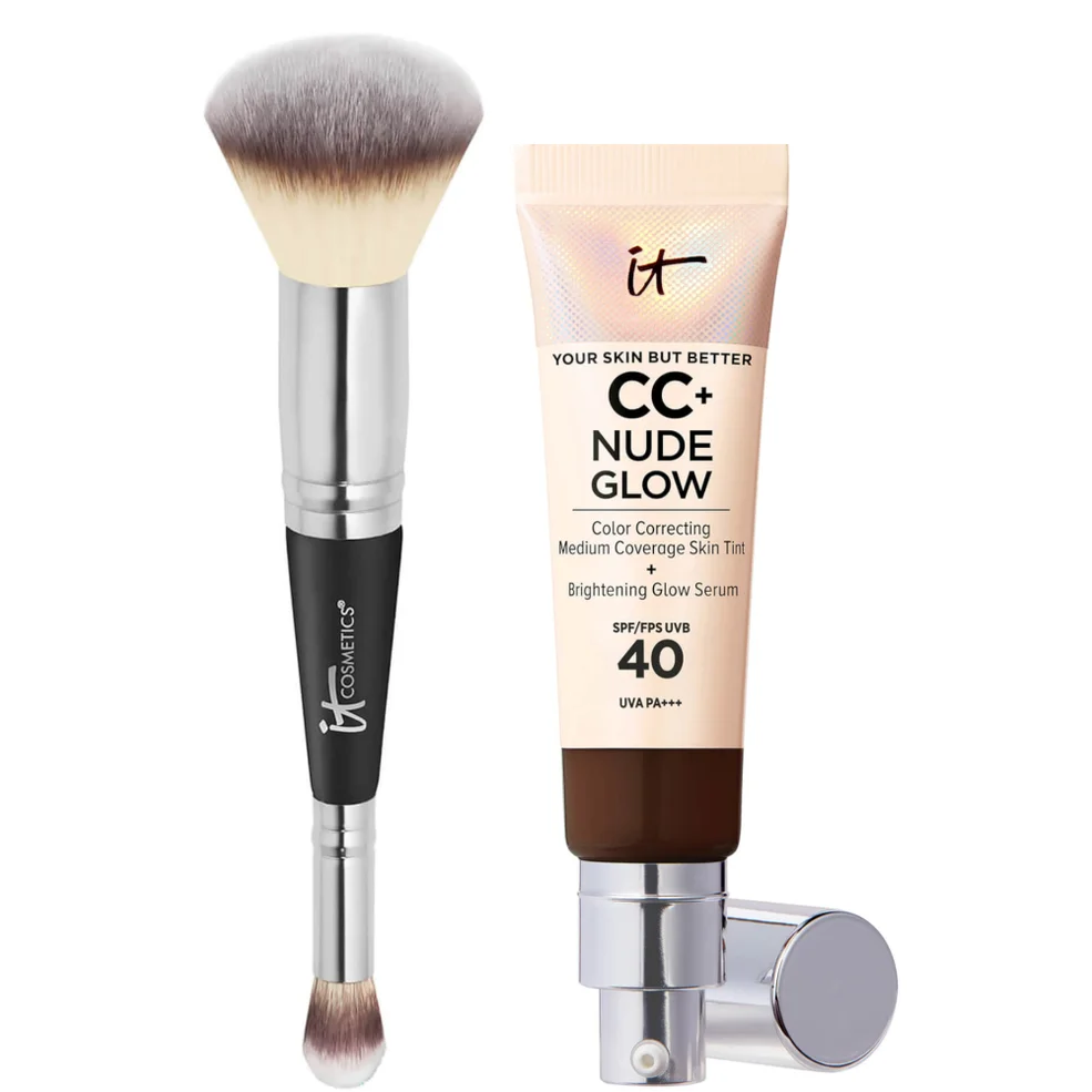 IT Cosmetics CC+ Nude Glow and #7 Foundation Brush 32ml (Various Shades) Image 1
