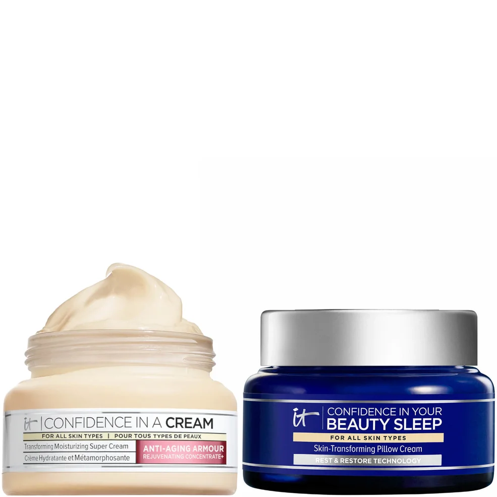 IT Cosmetics Confidence in a Cream Hydrating Moisturiser and Confidence in Your Beauty Sleep 60ml Duo Image 1