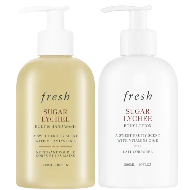 Fresh Sugar Lychee Body Lotion and Body and Hand Wash 300ml Duo