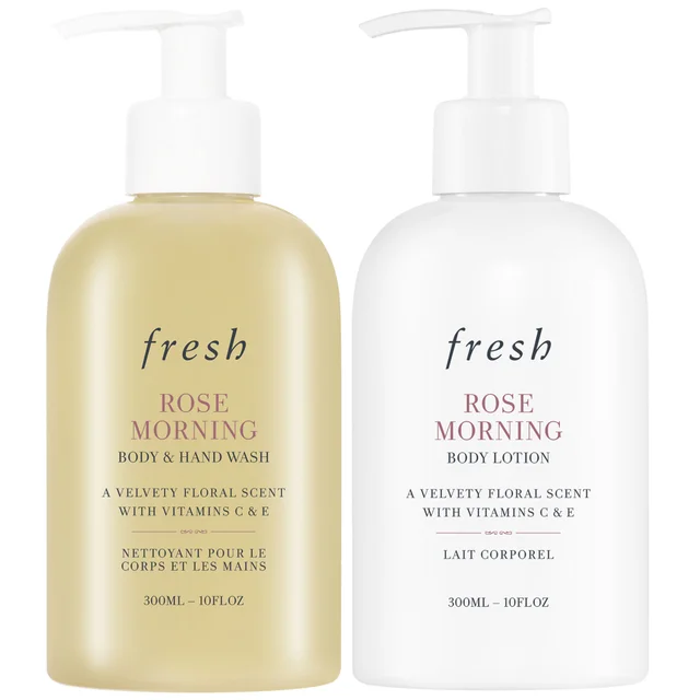 Fresh Rose Morning Body Lotion and Body and Hand Wash 300ml Duo