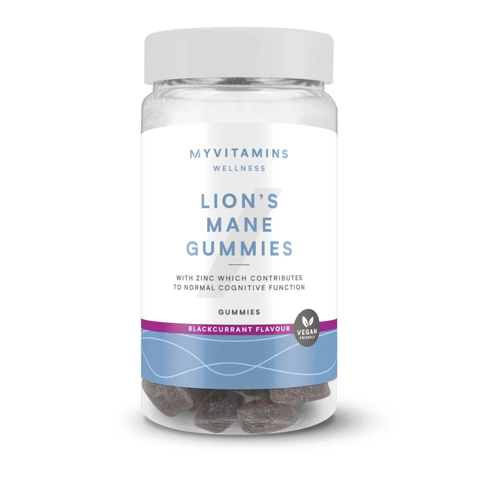 Myvitamins Lion's Mane Gummies, Blackcurrant, 60 Gummies Image 1