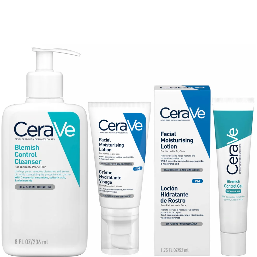 CeraVe 3-Step Blemish Control and Moisturising Evening Routine for Oily to Blemish-Prone Skin with Salicylic Acid Image 1