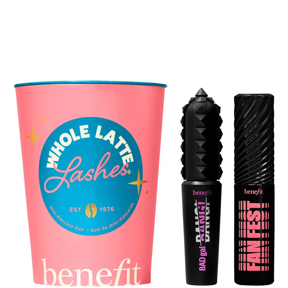 benefit Whole Latte Lashes Mini Badgal Bang! Volumising and Fan Fest Fanning Mascara Duo Image 1