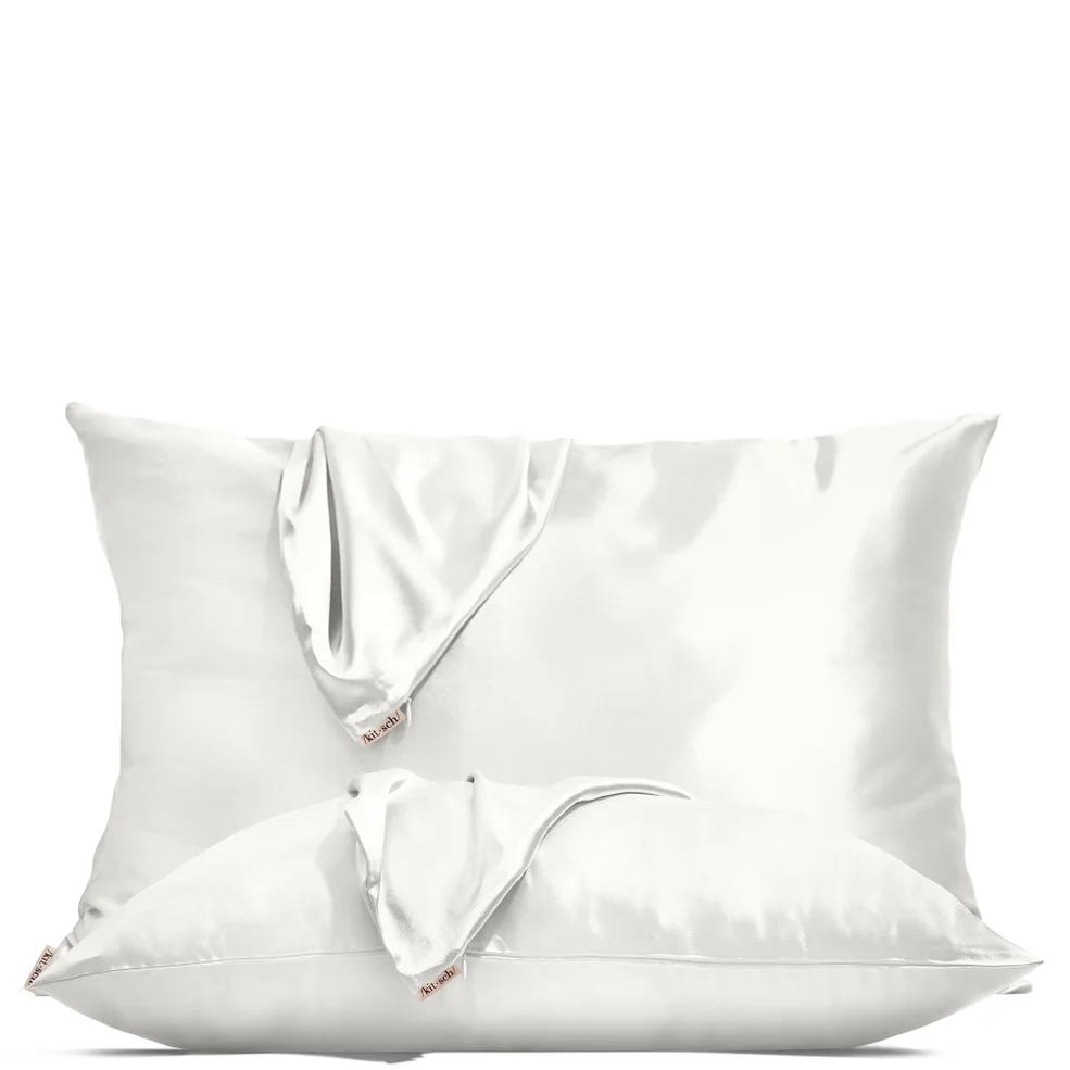 Kitsch Holiday Satin Pillowcase Duo - Ivory Image 1