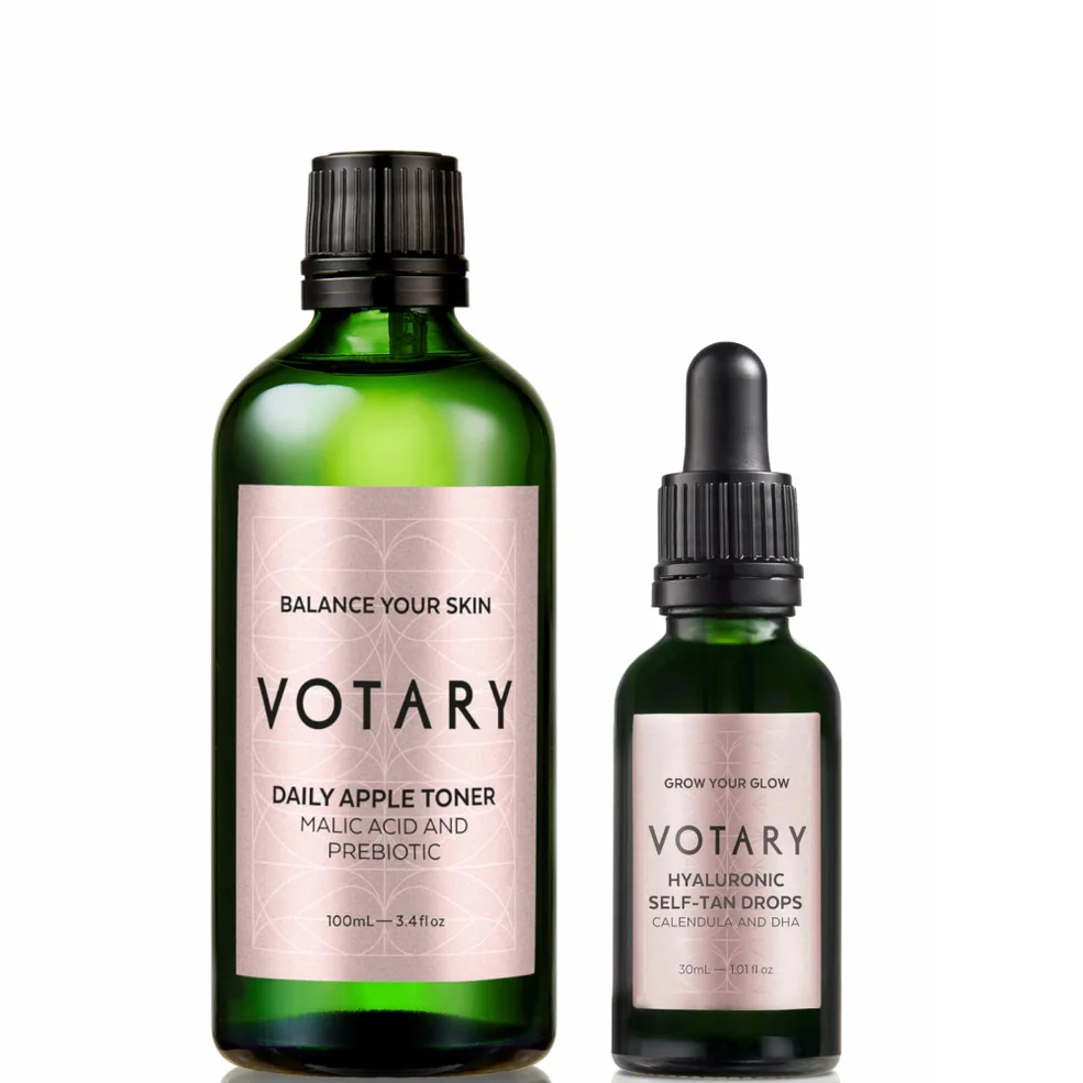 Votary Daily Apple Toner 100ml and Hyaluronic Self-Tan Drops 30ml Bundle Image 1