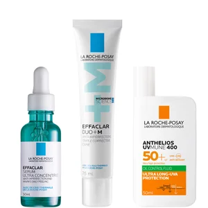 La Roche-Posay Breakout-Fighting and Post-Acne Mark Set: Effaclar Serum, Duo+M Anti Blemish Corrective Care and SPF50+ - undefined undefined