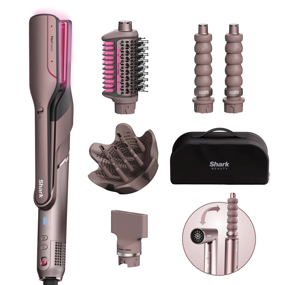 Shark Beauty FlexFusion Straight 5-in-1 Air and Ceramic Styling, Drying & Straightening System with Storage Case - Cosmic Blush Image 1