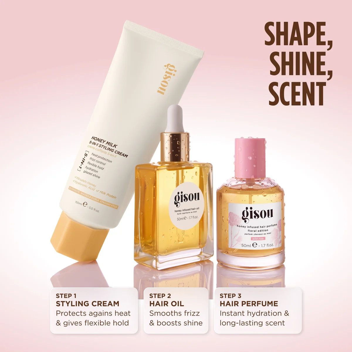 Gisou Honey Infused Hair Perfume 50ml - Wild Rose