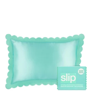 Slip Pure Silk Queen Pillowcase With Scalloped Edge - Turquoise - undefined undefined