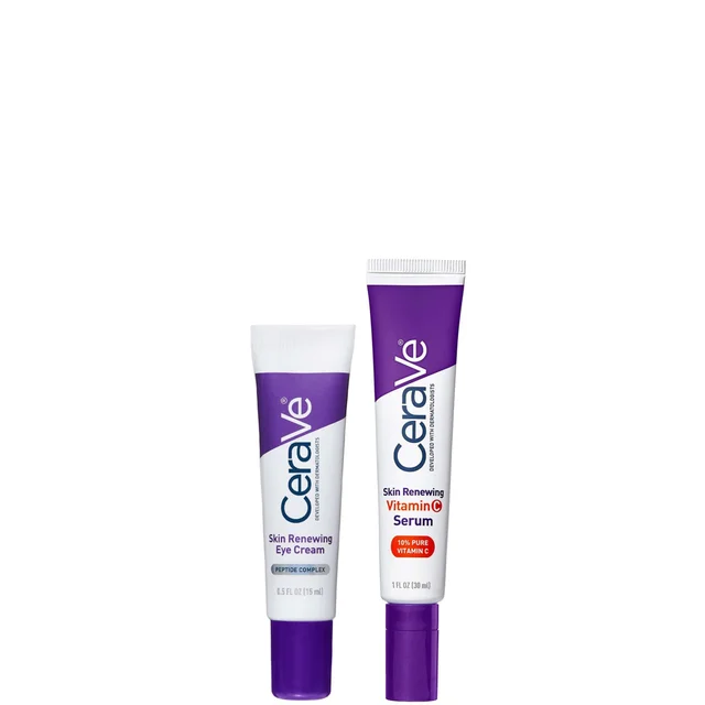CeraVe Skin Renewing Duo for Visibly Brighter, Smoother Skin with Vitamin C Serum and Eye Cream