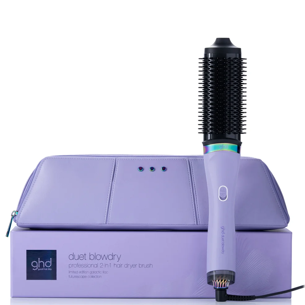 ghd Duet Blowdry Limited Edition Hair Dryer Brush in Galactic Lilac with Matching Heat-Resistant Bag & Mat Image 1