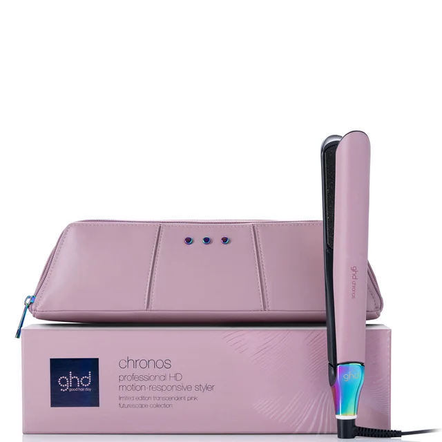 ghd Chronos Limited Edition Hair Straightener in Transcedent Pink with Matching Heat-Resistant Bag & Mat