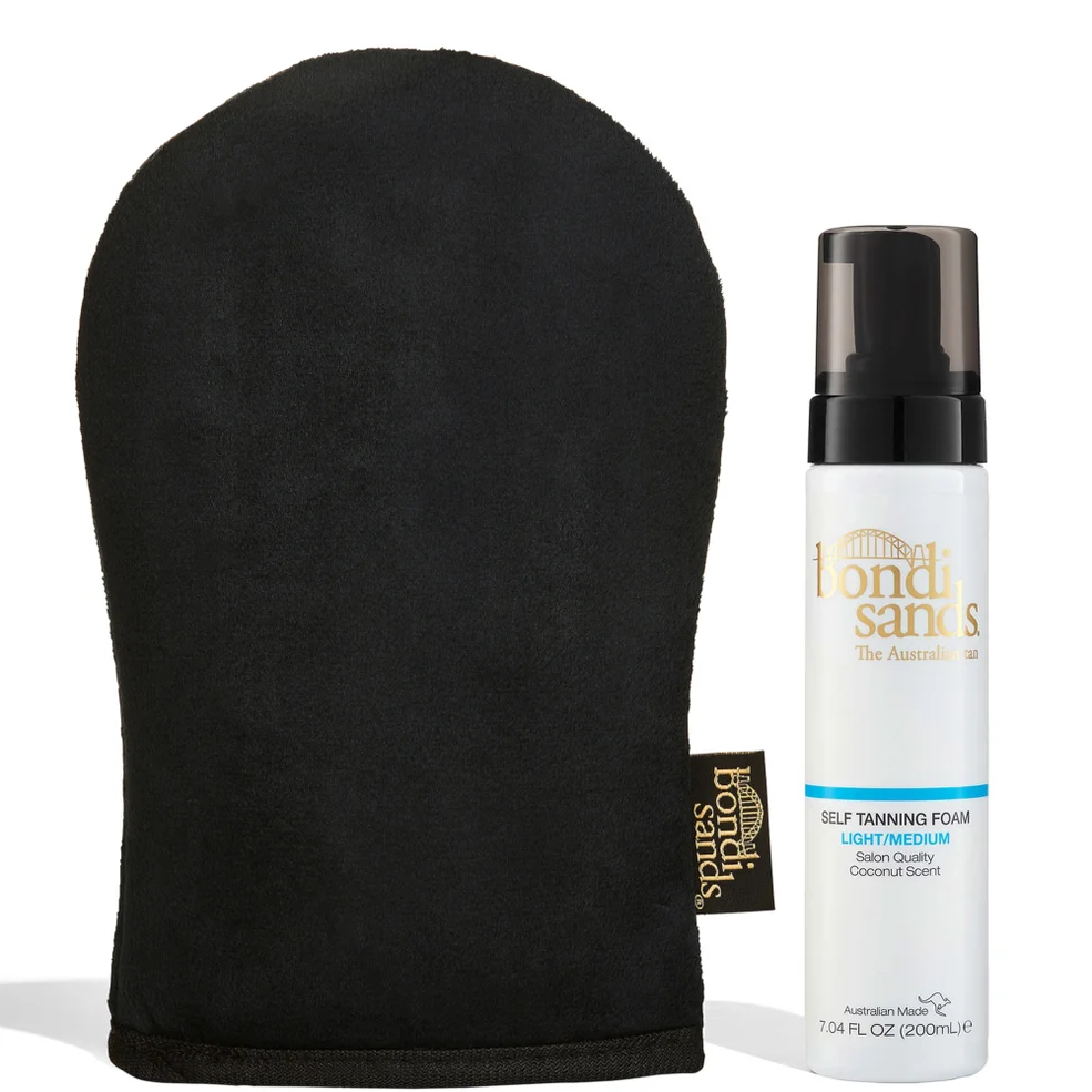 Bondi Sands Self Tanning Foam 200ml - Light/Medium + Mitt Image 1
