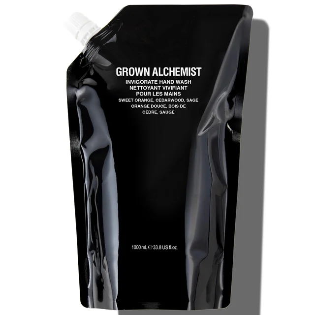 Grown Alchemist Invigorate Hand Wash Sweet Orange, Cedarwood + Sage 1L Refill Pouch