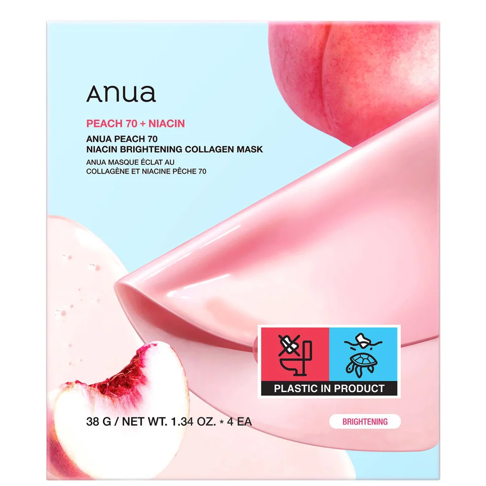 Anua Peach 70 Niacin Brightening Collagen Mask (4 Sheets) 38g Image 1