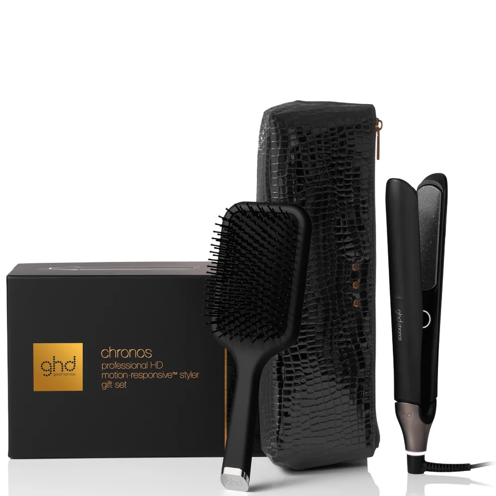 ghd Chronos Styler gift set with paddle brush and styler bag Image 1