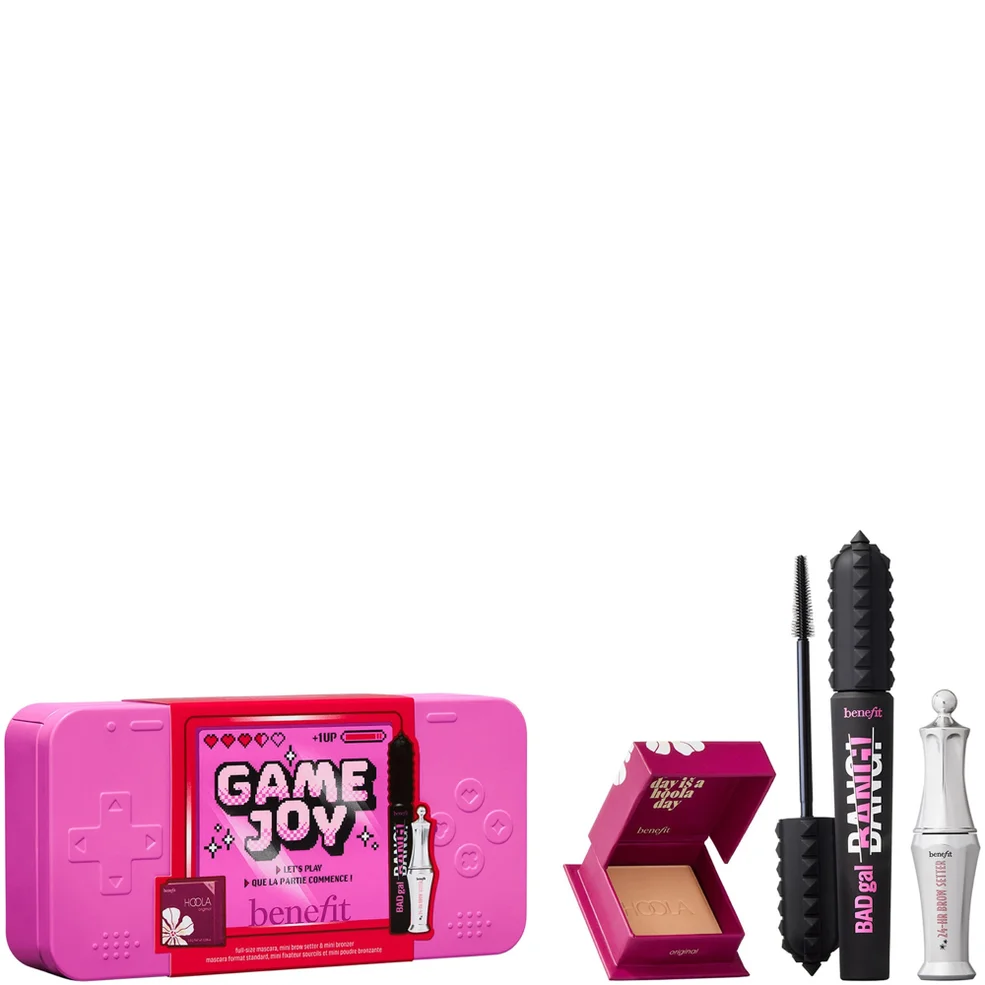 benefit GameJoy Mascara, Brow and Bronzer 3-piece Makeup Gift Set, with Limited Edition Keepsake Tin Image 1