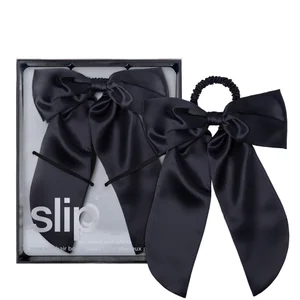slip pure silk hair bow - black - undefined undefined